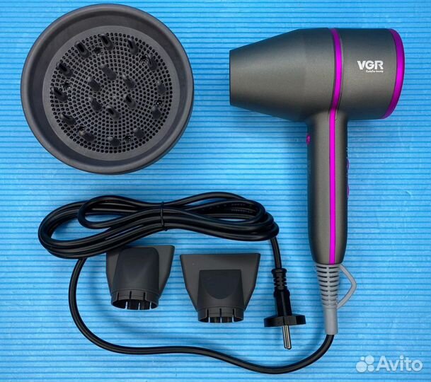 Профессиональный фен для волос VGR +комплект