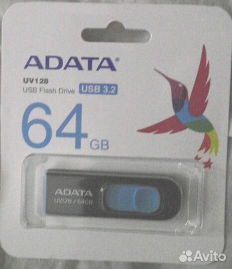 Выдвижная скоростная flash 64 гигабайта-USB 3.2