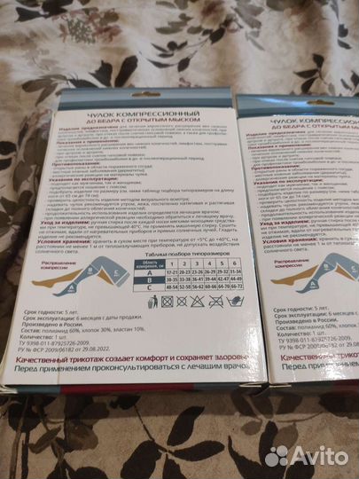 Компрессионные чулки 1 класс 2 и 3 размер