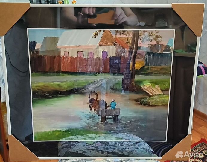 Картина маслом в металлической раме 50x60 см