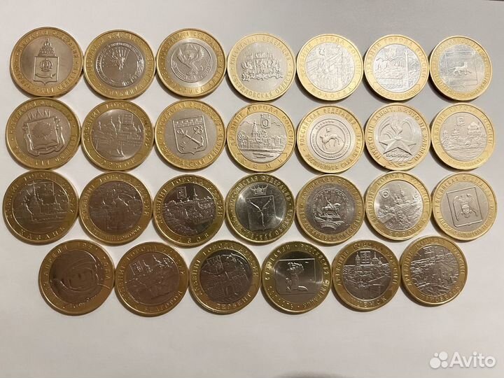 Юбилейные монеты, биметалл десятки