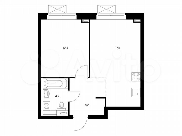 1-к. квартира, 40,4 м², 25/33 эт.