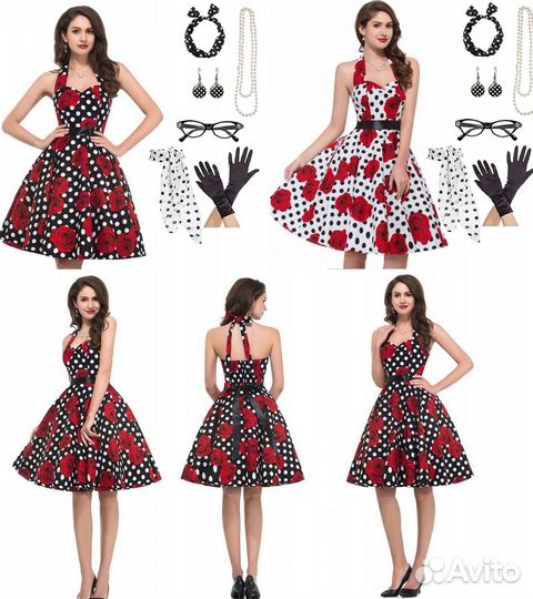 Женское платье сарафан Стиляги в горошек