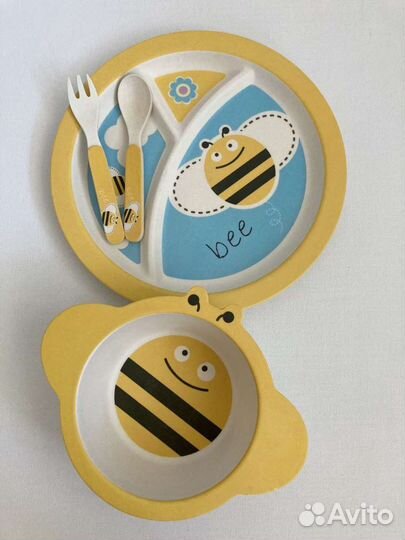 Набор посуды для малышей из бамбукового волокна