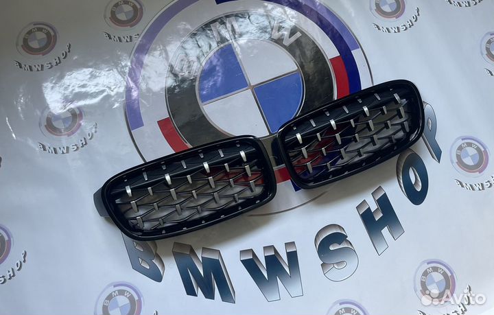 Ноздри решетки бмв F30 BMW silver Diamond