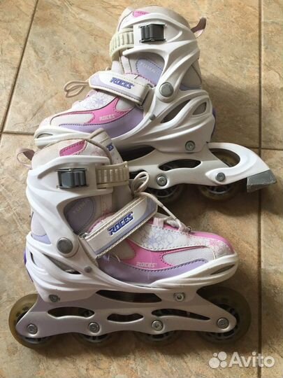 Ролики детские р. 30-35, защита, шлем, сумка