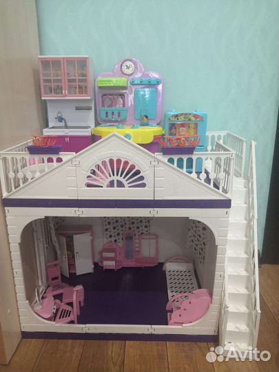 Кукольный домик для барби с мебелью