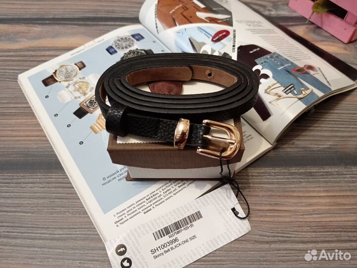 Пояс узкий чёрный женский новый