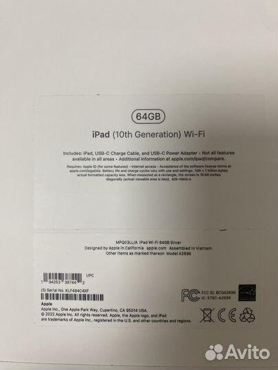 Apple iPad 10.9 2022 64 wifi