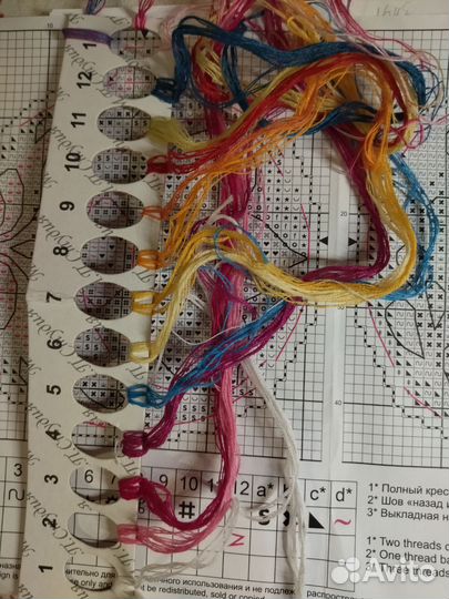 Остатки набора для вышивания жар-птица