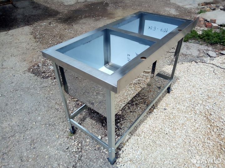 Ванна моечная из нерж стали 3-х секционная