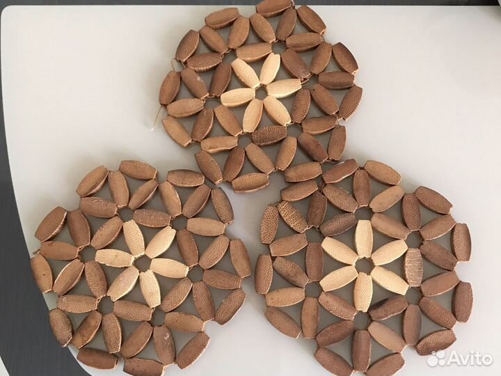 Набор подставок под кружку (сетка, дерево)