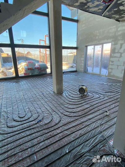 Монтаж тёплых полов, установка системы отопления