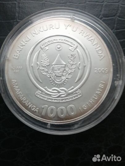 1000 франков 2009г Близнецы-3 унции