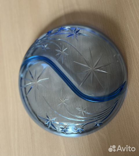 Салатник двухсекционный из цветного стекла