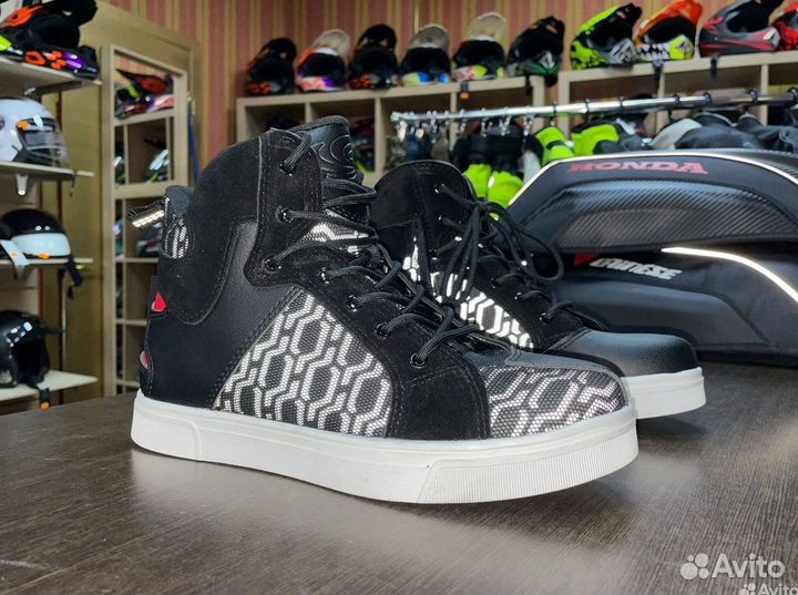 Мото кеды для езды на мотоцикл светоотражающие