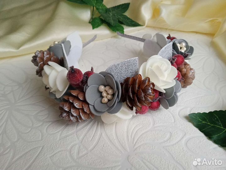 Новогодний ободок/зимний ободок