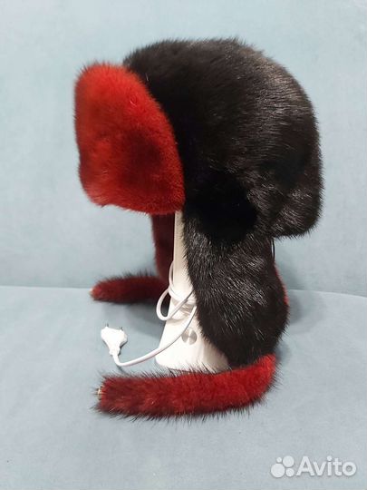 Шапка ушанка норковая женская