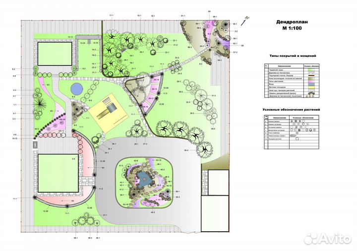 Готовый дизайн проект 10 соток дачного участка \ Н