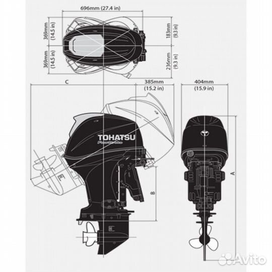 Лодочный мотор Tohatsu (Тохатсу) MFS 50 А ETS