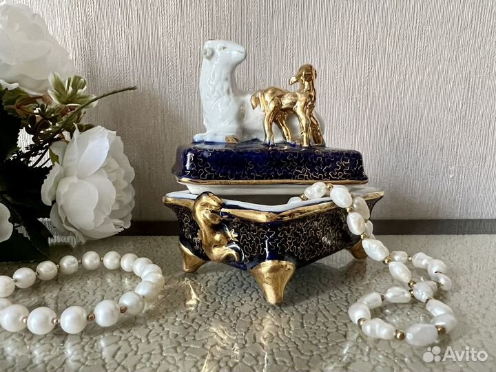 Шкатулка овечка с ягненком Дулево 1956 год СССР