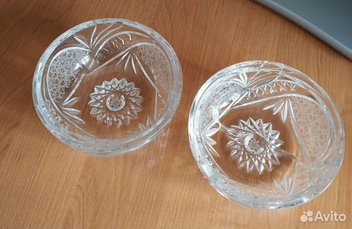 Хрустальная конфетница (салатница) двойная СССР