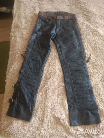 Мотоштаны мужские кожаные