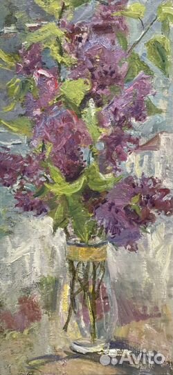 Картина маслом на холсте пейзаж цветы натюрморт