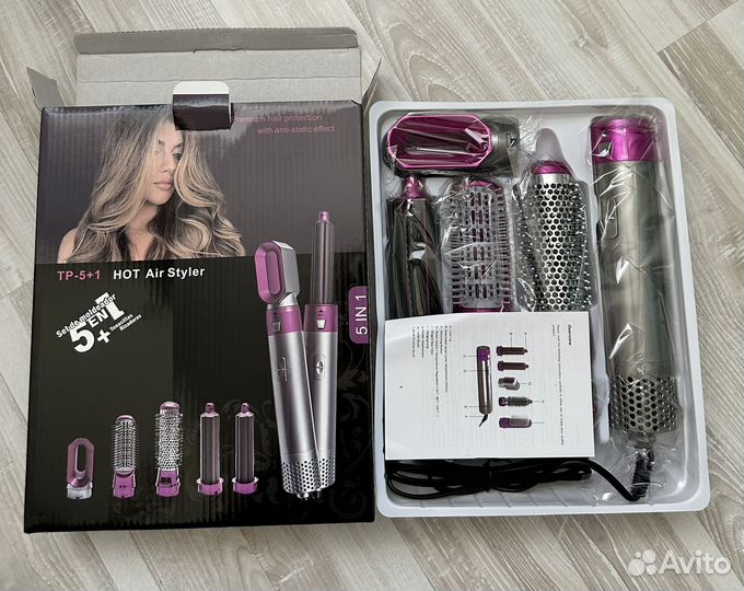 Фен для волос с насадками 5в1 новый