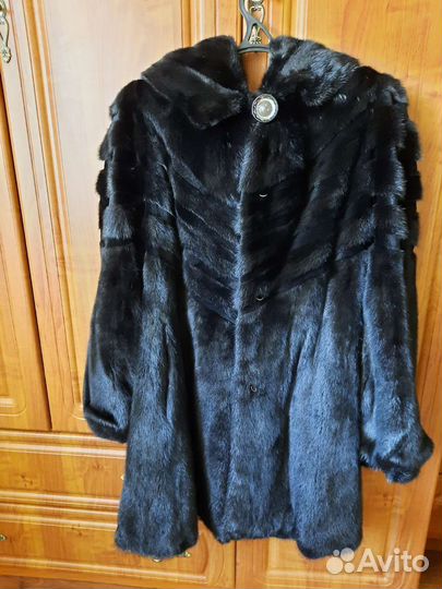 Шуба норковая с капюшоном