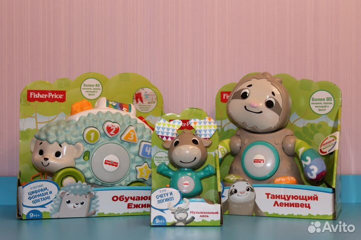 Игрушки Fisher Price Линкималс Ленивец Ёжик Лось
