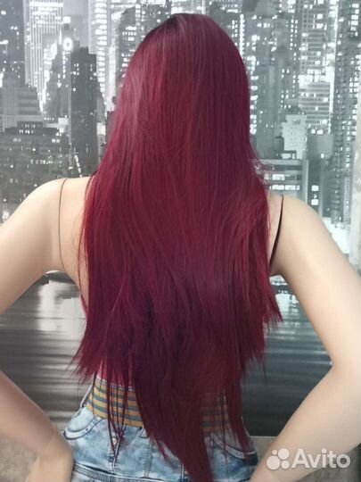 Парик Бордовый