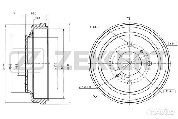 Барабан тормозной задний almera N16/almera Classic (B10) 06