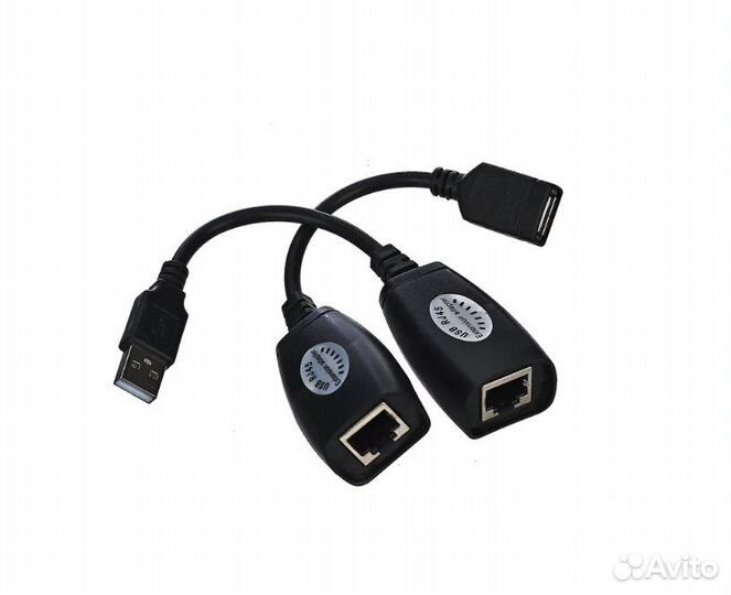 Адаптер удлинитель USB по витой паре vcom с USB A