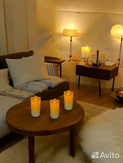 Светодиодные свечи бежевые