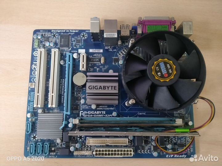 Материнская плата lga 775 ddr3 c процессором и кул