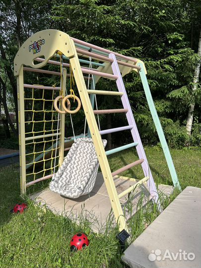 Деревянный детский спортивный комплекс для улицы