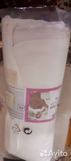 Плед белый новый 120х160