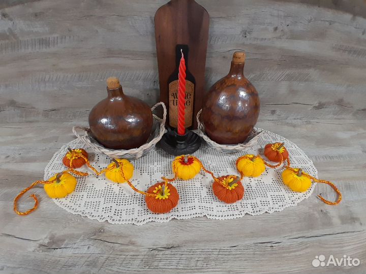 Гирлянда из вязаных тыкв