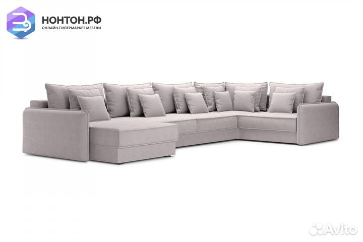 Диван п-образный тик-так Антей бежевый