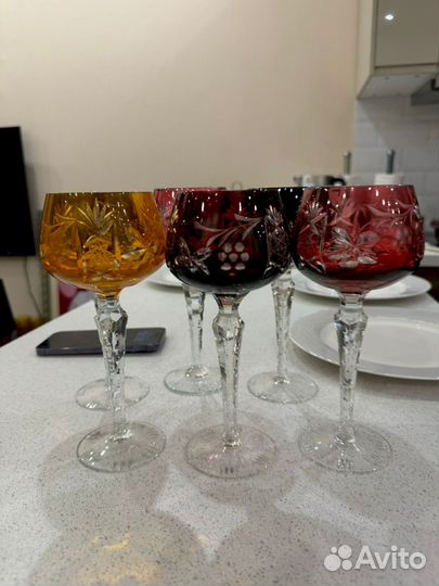 Фужеры цветной хрусталь