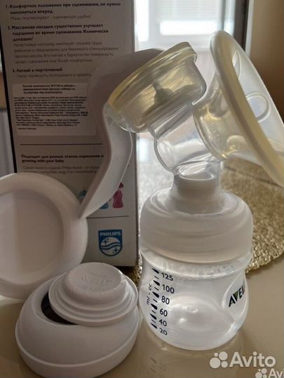Ручной молокоотсос Philips avent и вкладыши Medela