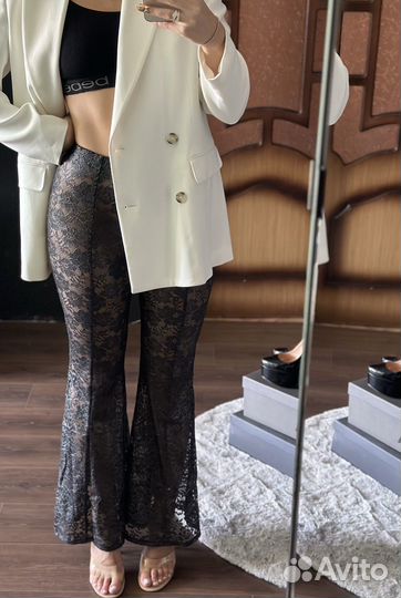 Кружевные брюки клёш