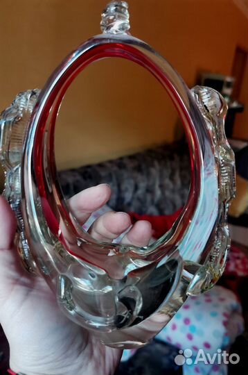 Конфетница цветное стекло винтаж