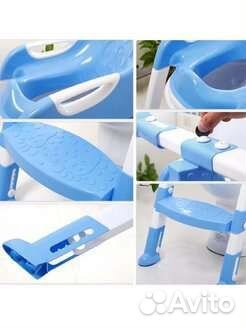Детское сиденье на унитаз со ступенькой