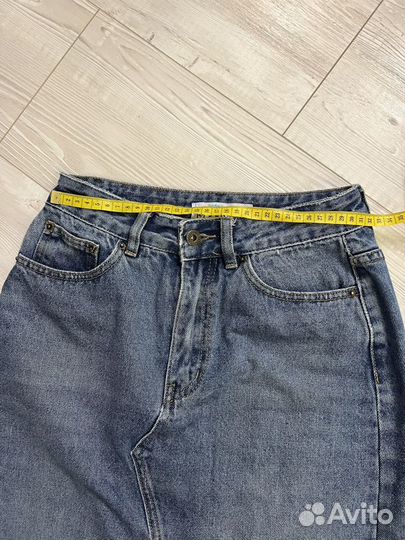 Юбки джинсовые миди с разрезом