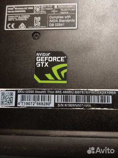 Msi gs65 stealth thin 8RE