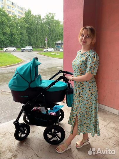 Коляска 3 в 1 verdi sonic бирюзовый