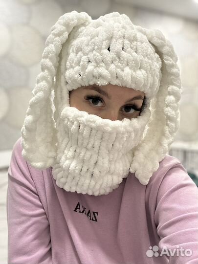 Балаклава из плюшевой пряжи