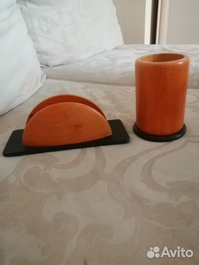 Салфетница и вазочка набор дерево